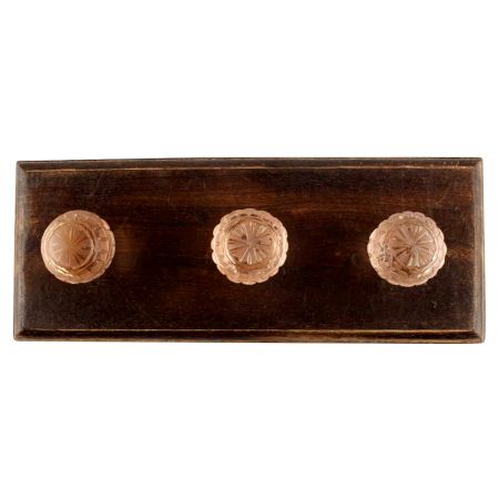 Pink Fine Cut Glass Wooden Hook